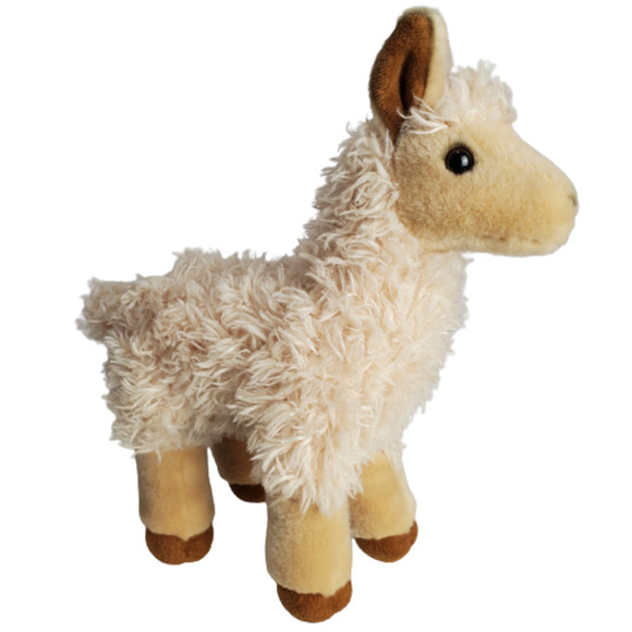 Aurora Miyoni Fluffy Tan Soft Llama Hand Stitched Stuffed Animal Plush 12" - Picture 1 of 9